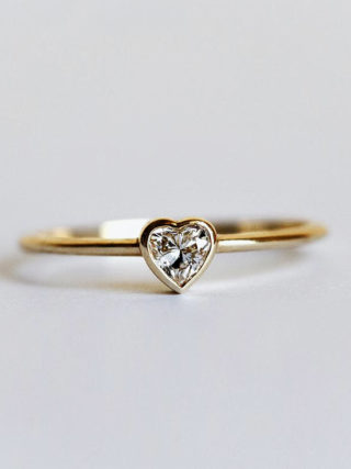 Heart Diamond Solitaire Ring