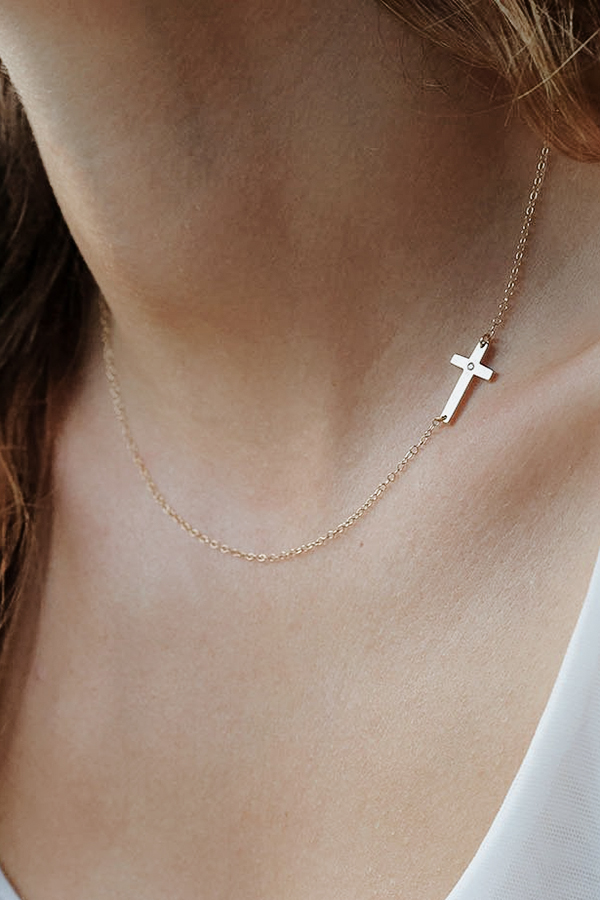 Diamond Cross Necklace | Praise Wedding Shop