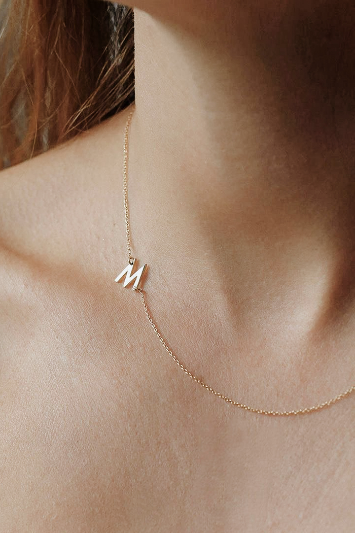 Sideways Initial Necklace