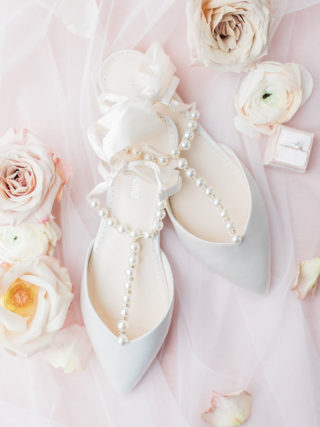 White ivory wedding shoes