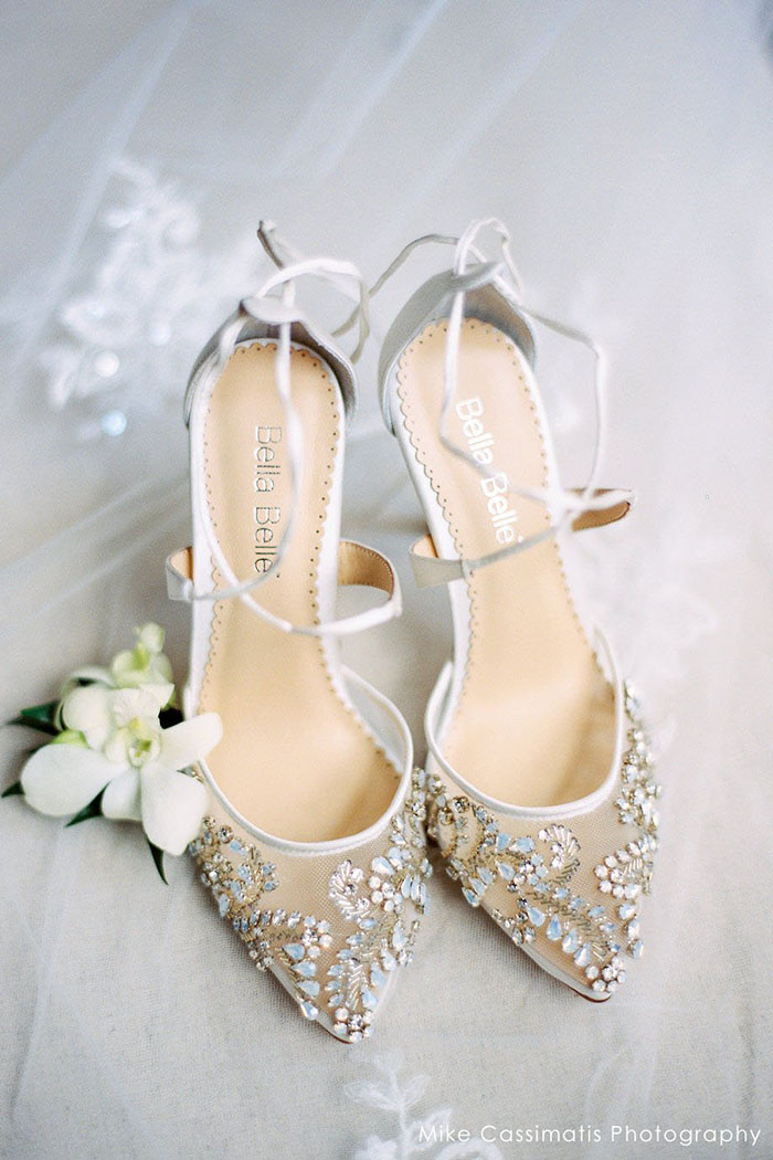 Florence Embellished Ivory Crystal Wedding Heels | Praise Wedding Shop