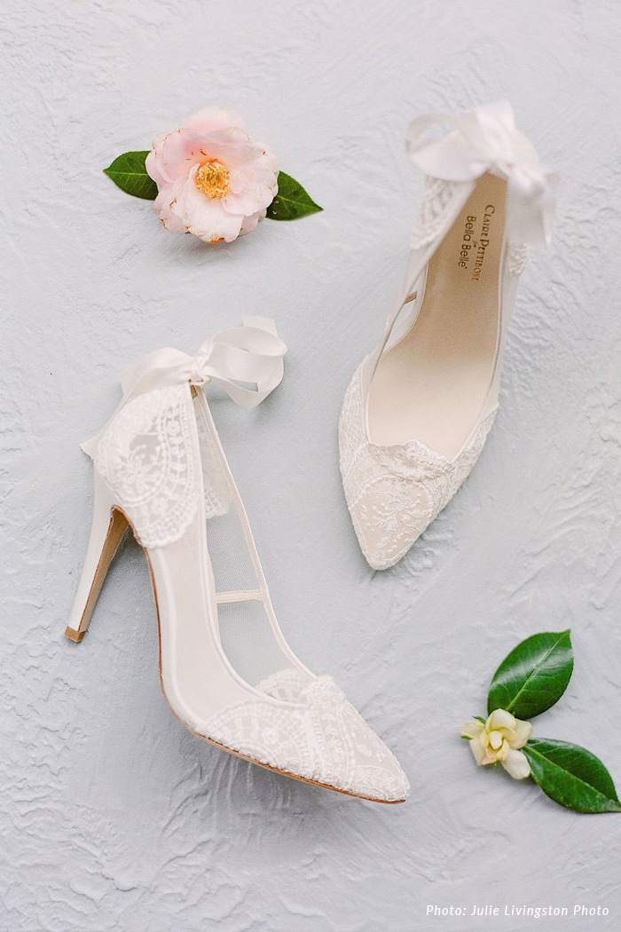 Giselle French Embroidery Ribbon Bow Pump by Claire Pettibone | Praise ...