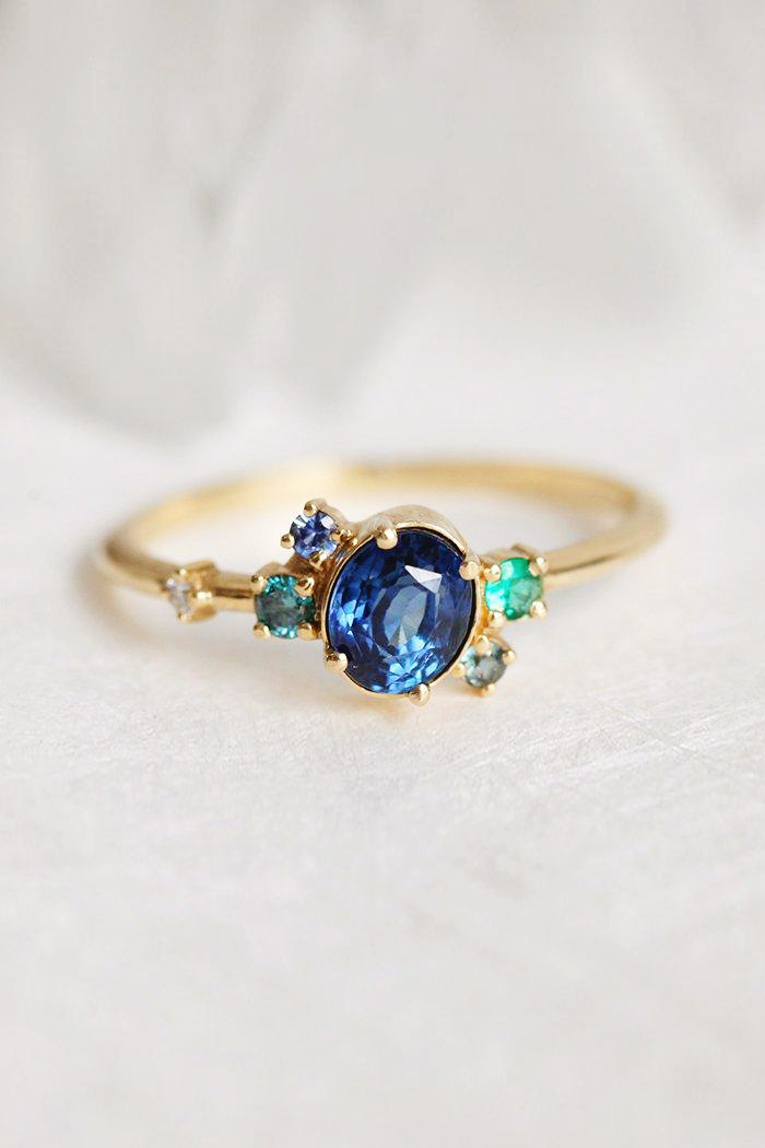 Purple Sapphire Cluster Ring | Praise Wedding Shop