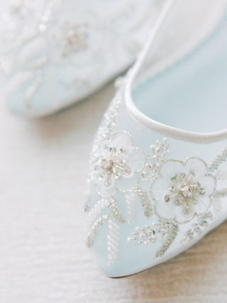 White wedding flats