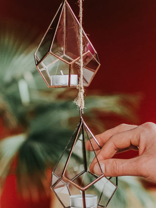 Geometric Hanging Tea Light Candle Holder
