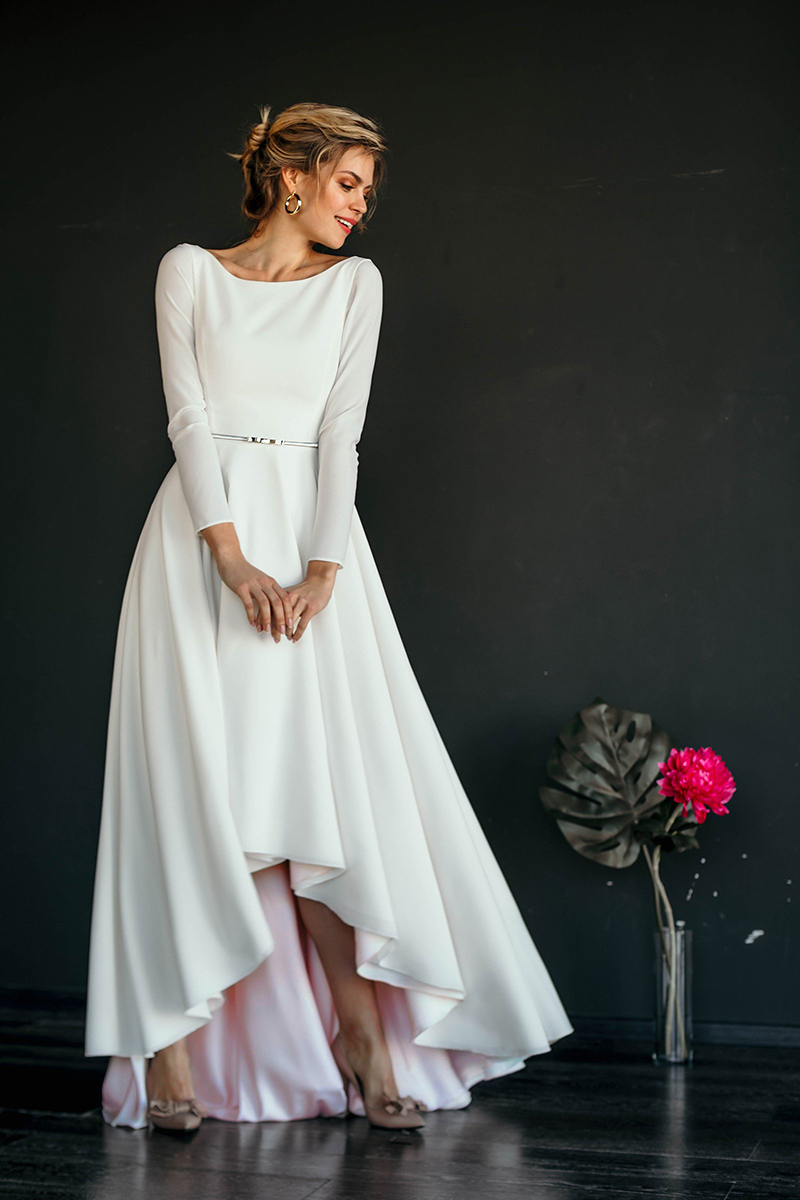 Makani Minimalist High-Low Wedding Dress - Praise