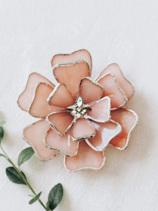 Glass Flower Ring Dish