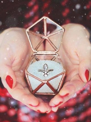 Glass Geometric Proposal Ring Box