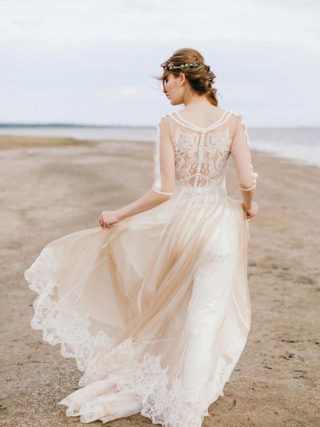 Athena 3/4 Sleeve Lace Wedding Dress