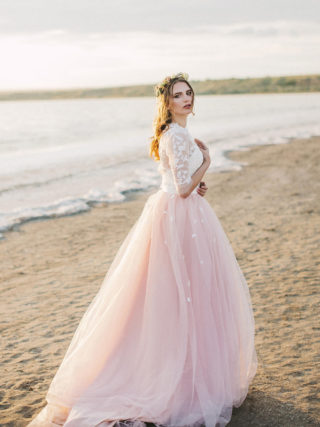Jules Two-Piece Blush Wedding Dress