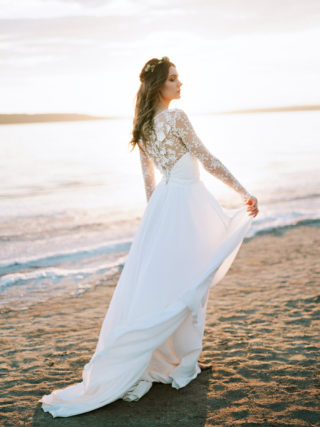 Olivia Long Sleeve 2-Piece Bolero Wedding Dress