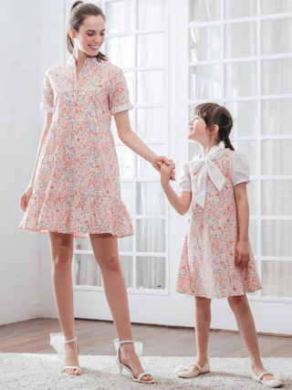 Sweet Vanilla Bouquet A-Line Mother Daughter Matching Dresses