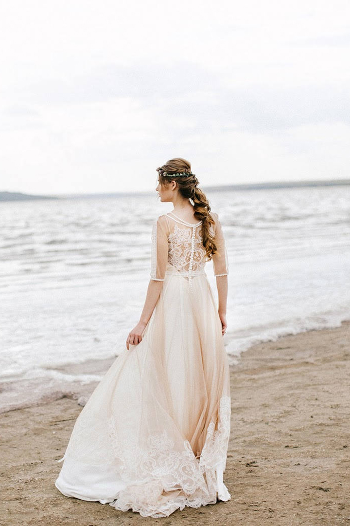 Athena 3/4 Sleeve Lace Wedding Dress - Praise