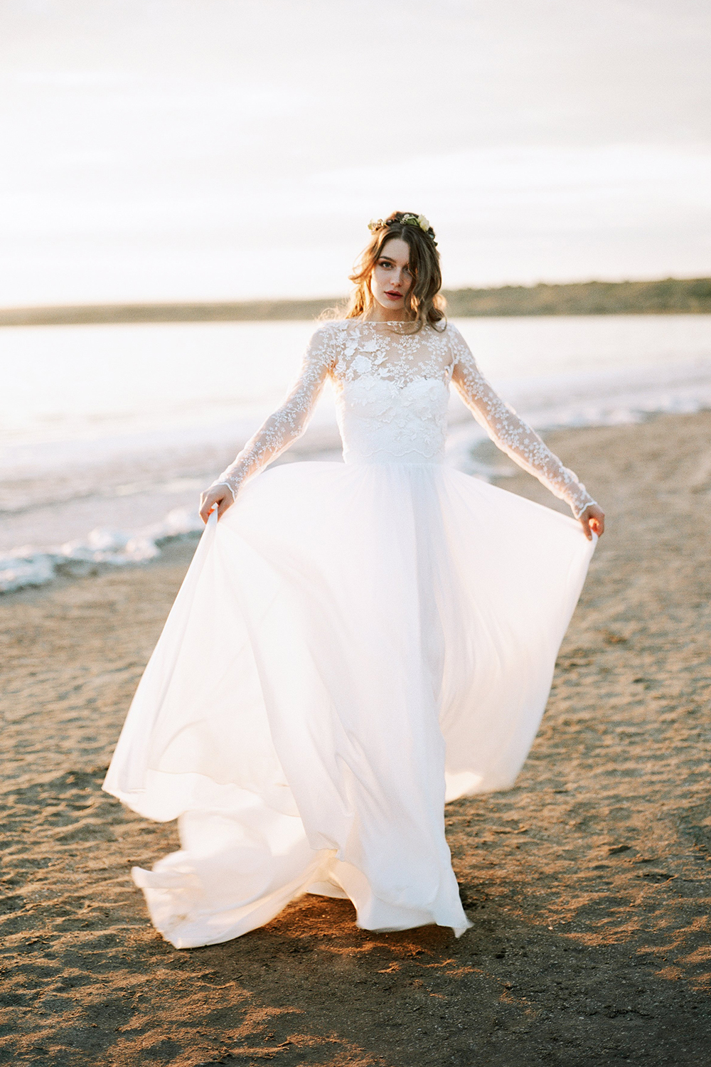 Olivia Long Sleeve 2-Piece Bolero Wedding Dress - Praise