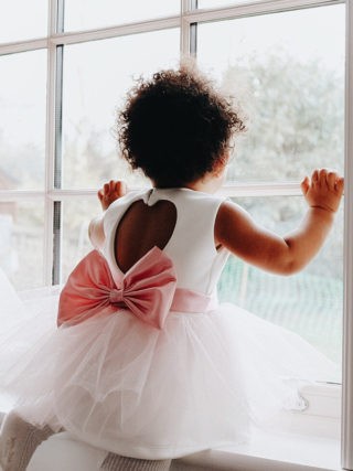 Pink Tutu Bow Sash Dress