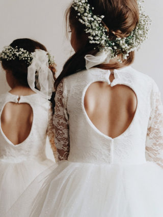 Lace Long Sleeved Sparkly Tulle Dress