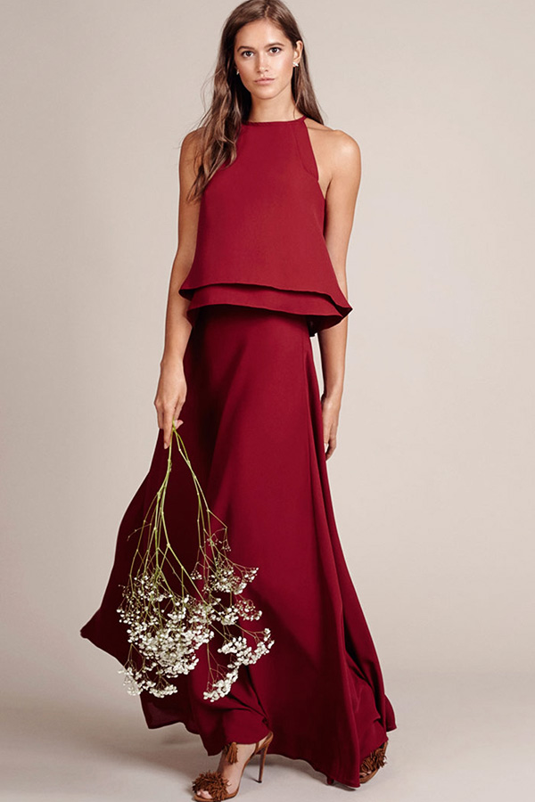 bridesmaid maxi skirt and top