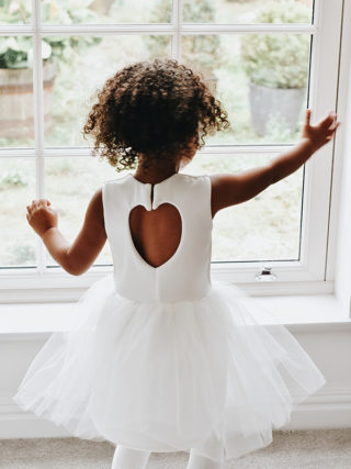 Sparkle Tulle Heart Back Dress