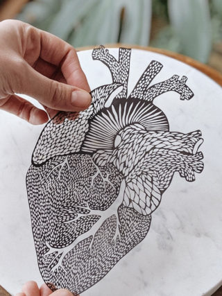 Anatomical Heart Laser-Cut Papercutting Artwork