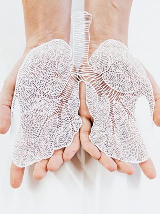 Anatomical Lungs Laser-Cut Papercutting Artwork