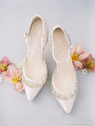 Emma Ivory Crystal Embellished D’Orsay Heel