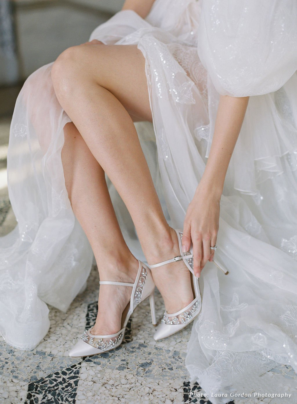 ivory embellished shoes