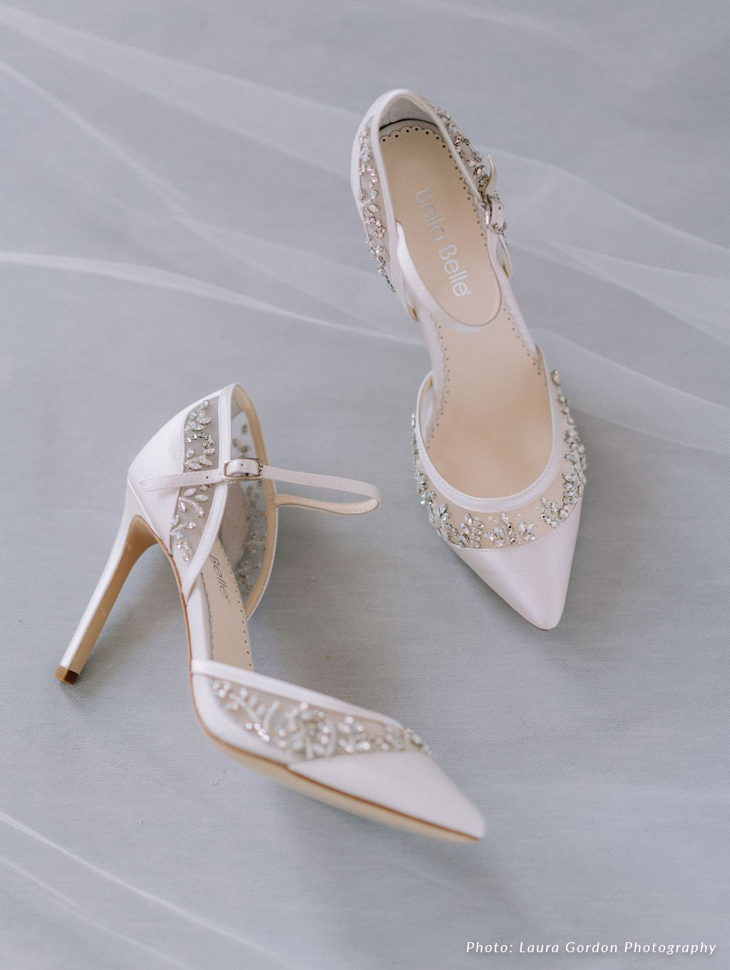 Emma Ivory Crystal Embellished D’Orsay Heel | Praise Wedding Shop