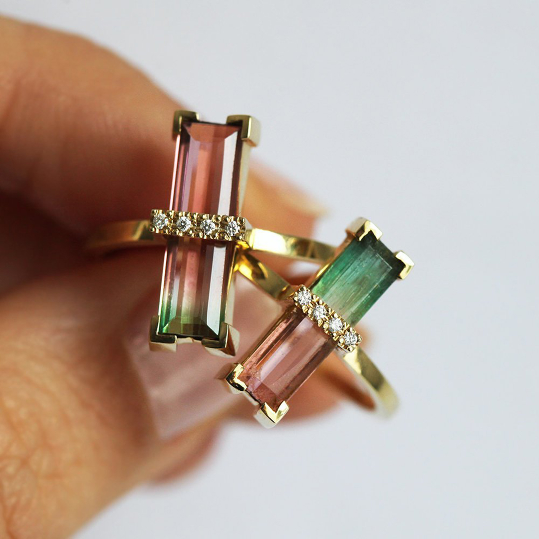 Watermelon Tourmaline Ring