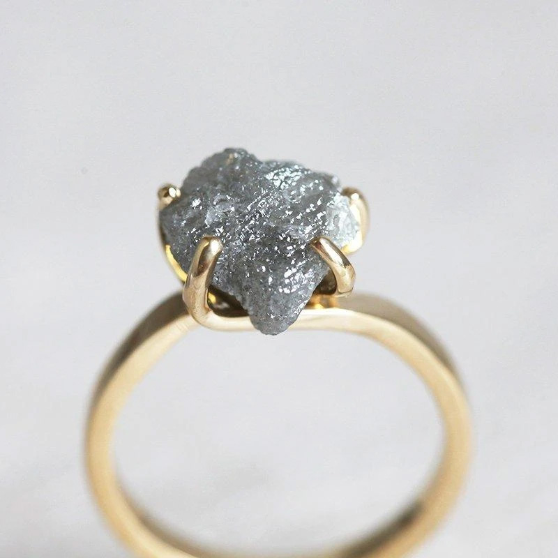 Rough Diamond Ring, Raw Diamond Ring, Raw Diamond Engagement Ring, Blu –  FANCYDIAMONDJEWELS