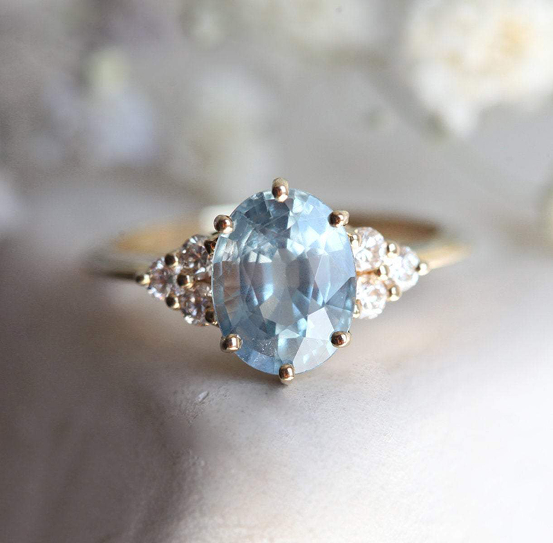 2.17ctw Pear Cut Diamond & Sapphire Toi et Moi, GIA I VS1 – Jewels by Grace