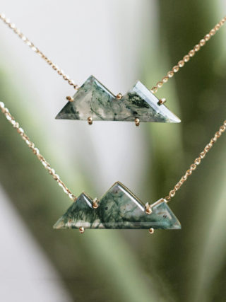 Moss Agate Mountain Necklace