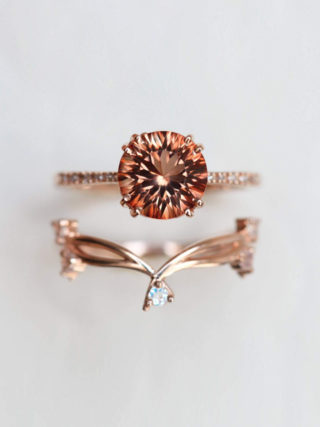 Oregon Sunstone Rose Gold Ring Set
