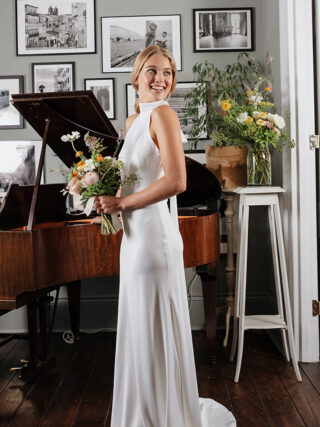 Sustainable halter neck wedding dress